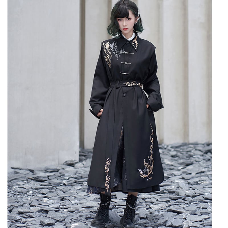 [Kyoto---Hoseigo series]★China style coat★Trench coat embroidery Unisex slimming Chinese clothing for men and women