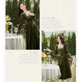 Load image into Gallery viewer, [Kasa Castle Series] ★One Piece★ Velvet Retro Green Green SML XL Party Wedding Date
