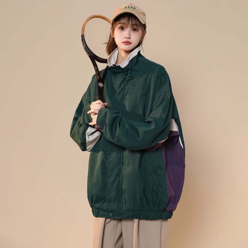 [FKZ Series]★Jacket★ 2color outerwear unisex men's dark green light green color scheme casual