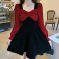 Load image into Gallery viewer, [Kodokuya Series] ★Dress★ Large size, slimming, fake layered, Christmas, New Year, red, black
