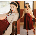 Load image into Gallery viewer, [Tatsuze Chenis Series]★Setup★ 2-piece set Shirt + Skirt Designed Retro Red SML
