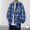 Load image into Gallery viewer, [Tetsusho Series]★Shirt★ 2color Tops Plaid Unisex Men's Large Size Blue Black
