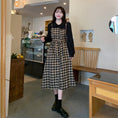 Load image into Gallery viewer, [Dong Xiaojie Series] ★Checked dress★ Large size, fake layered, slimming, retro, cute, easy to match
