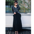 Load image into Gallery viewer, [Daiseiryusu Series] ★Long length skirt★ Plain A-line high waist Black Easy to match
