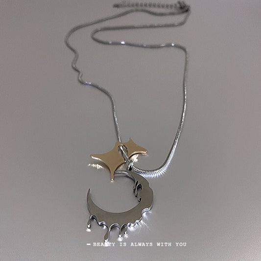 [yyds genderless series]★Necklace★ Accessory Unisex Men's Women's Moon Silver Unique Cute