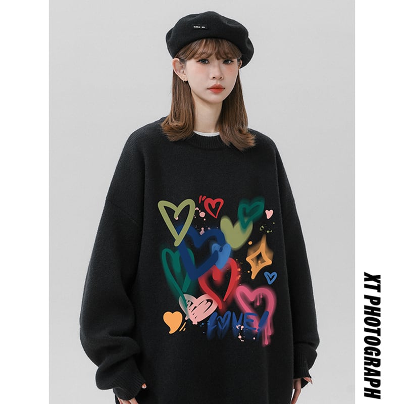 [Fujiiman Series] ★Sweater★ 4color Knit Tops Unisex Men's Hat Black White Green Red