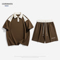 Load image into Gallery viewer, [Fujiiman Series]★Setup★ 3color POLO shirt + shorts 2-piece set Top and bottom set Color scheme Simple Summer clothes
