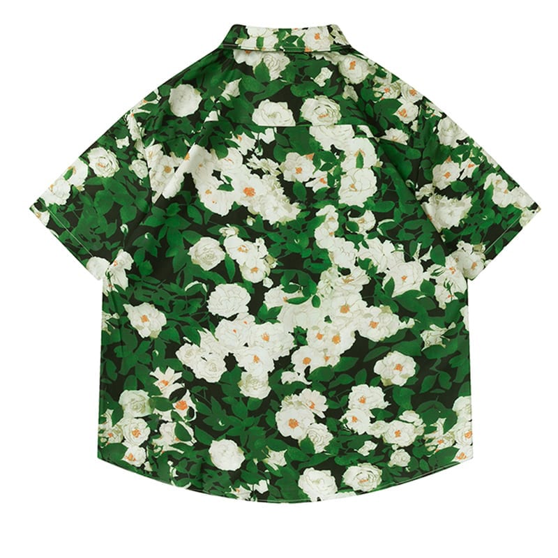 [TRAVEL ISSUANCE Series]★Retro Shirt★ Print Short Sleeve Tops Unisex ML XL 2XL Green Green