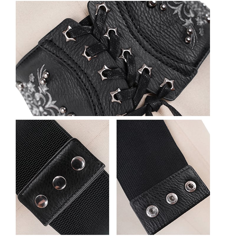 [Big Blue Dragon Series] ★China style belt★ Embroidery Accessory Decoration Unisex Women's Men's Original Black Black PU