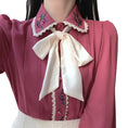 Load image into Gallery viewer, [Sunday Series]★Shirt★ 2color Tops with Ribbon Embroidery Commuting Date Office Ladies Fashion
