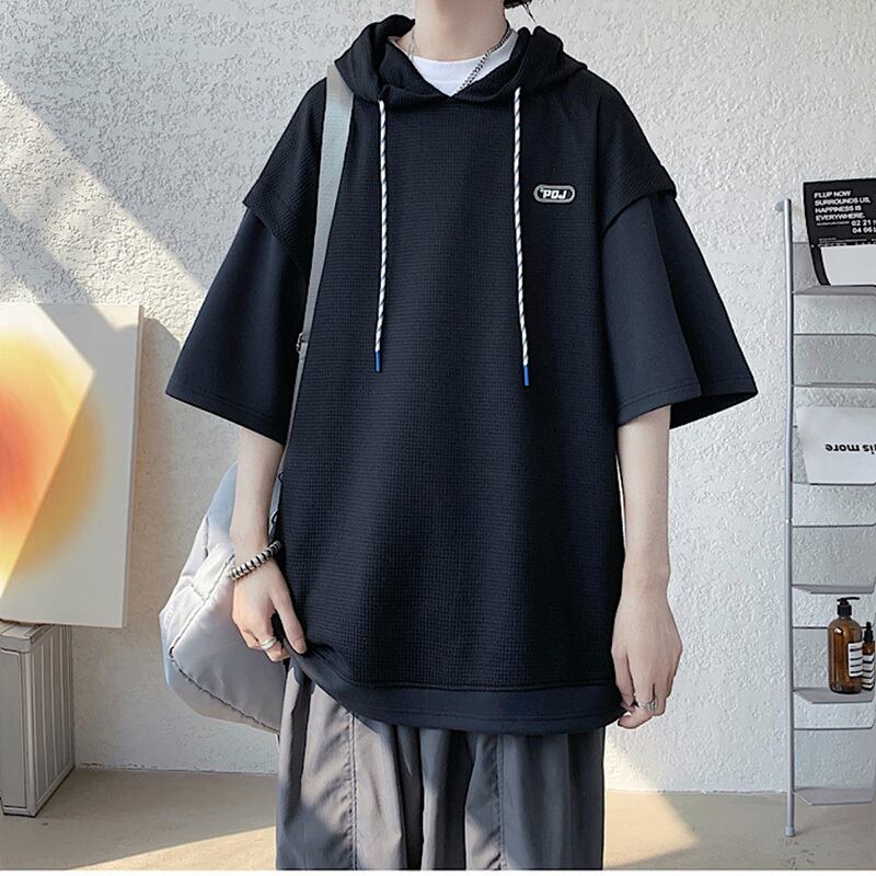 [KCSJ Series] ★Parker★ 2color Tops Unisex Men's Large Size Switchable Easy to Match White Gray Black