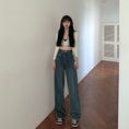 Load image into Gallery viewer, [Minatojichojinkan Series] ★Denim pants★ 2color High waist Easy to match SML Blue Black Black Blue Retro
