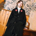 Load image into Gallery viewer, [Ancient ghost house---Shanhai-kei series] ★China style coat★ Lasha embroidery, long length, thick, black, black, easy to match
