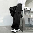 Load image into Gallery viewer, [Irie series] ★Casual pants★ Bottoms with chain Unisex Men's Unique Black Black ML XL
