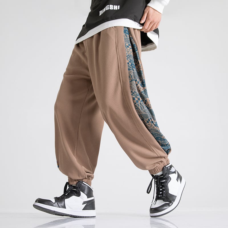 [Mowensai Series] ★Casual Pants★ 3 Colors Unisex Men's Switching Black Brown White