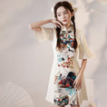 Load image into Gallery viewer, [YUEQIAO Series]★China Dress★ 4color Short Length Chinese Style Dress Crane Chinese Clothes Switching Cute
