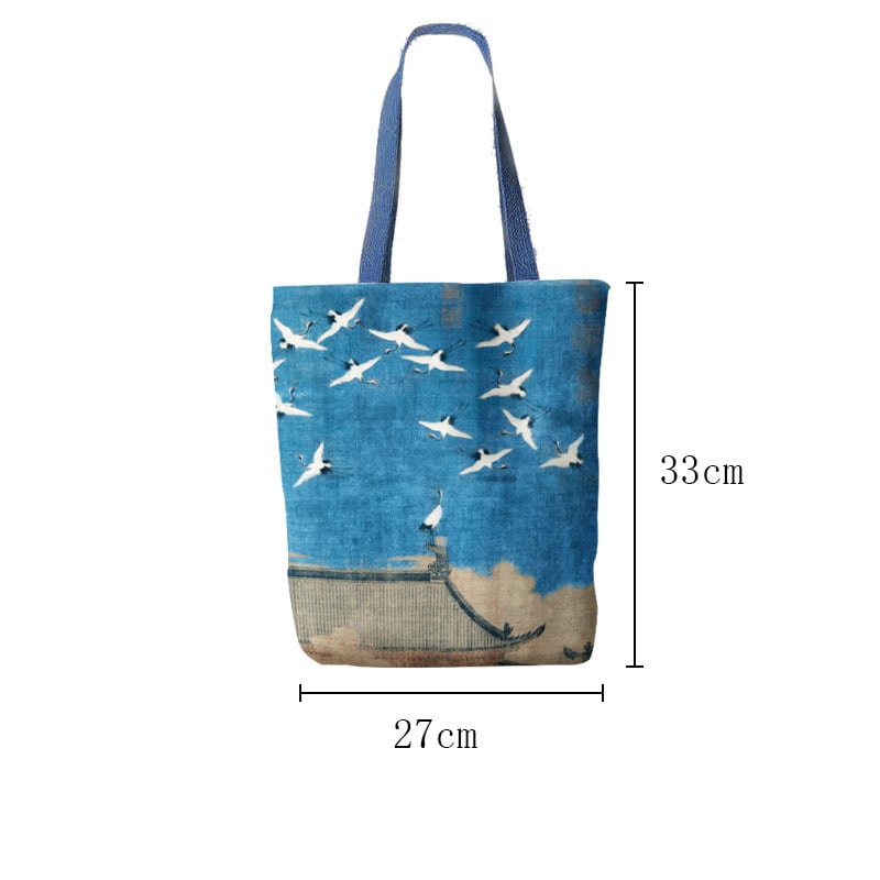 [DONGFANG Series]★China style bag★ Shoulder bag Oil painting style Crane Old style Cute and unique