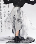 Load image into Gallery viewer, [Kyoto series]★China style skirt★ 2color bottoms chiffon irregular cute easy to match white black
