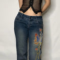 Load image into Gallery viewer, [ROCK MORE Series] ★Denim Pants★ Bottoms Butterfly Fashion Ladies Blue Blue SML Easy to match
