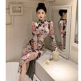 Load image into Gallery viewer, [Hundred Minute Eight Series] ★Floral pattern cheongsam★ Velvet, slimming, sexy, SML, easy to match, improves your temperament
