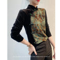 Load image into Gallery viewer, [XUAN series]★China style shirt★ 2color Chinese style tops velvet floral pattern switching large size
