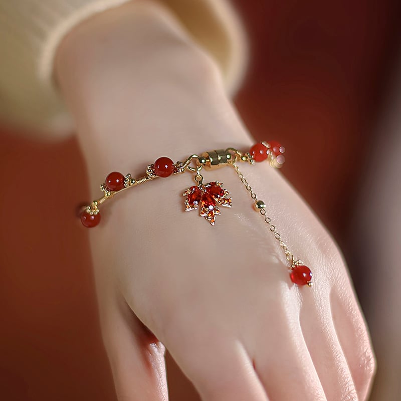 [Random Series]★China Style Bracelet★ Bracelet Ladies Accessories Maple Present Red Red