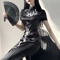 Load image into Gallery viewer, [DARK ANGEL Series]★China Dress★ One Piece Chinese Clothes Performance Clothes Embroidered Long Length SML Black Black
