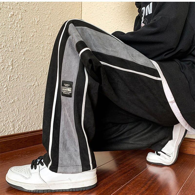 [Leonbinno Series]★Fleece-lined pants★Casual pants 2color Unisex Men's Large size Black Gray