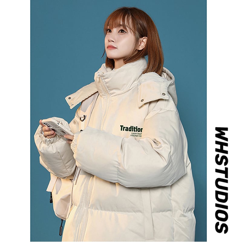 [Suikoishi Series] ★Winter coat★ Cotton coat outerwear 4color Unisex Men's Thick Warm Simple Easy to match