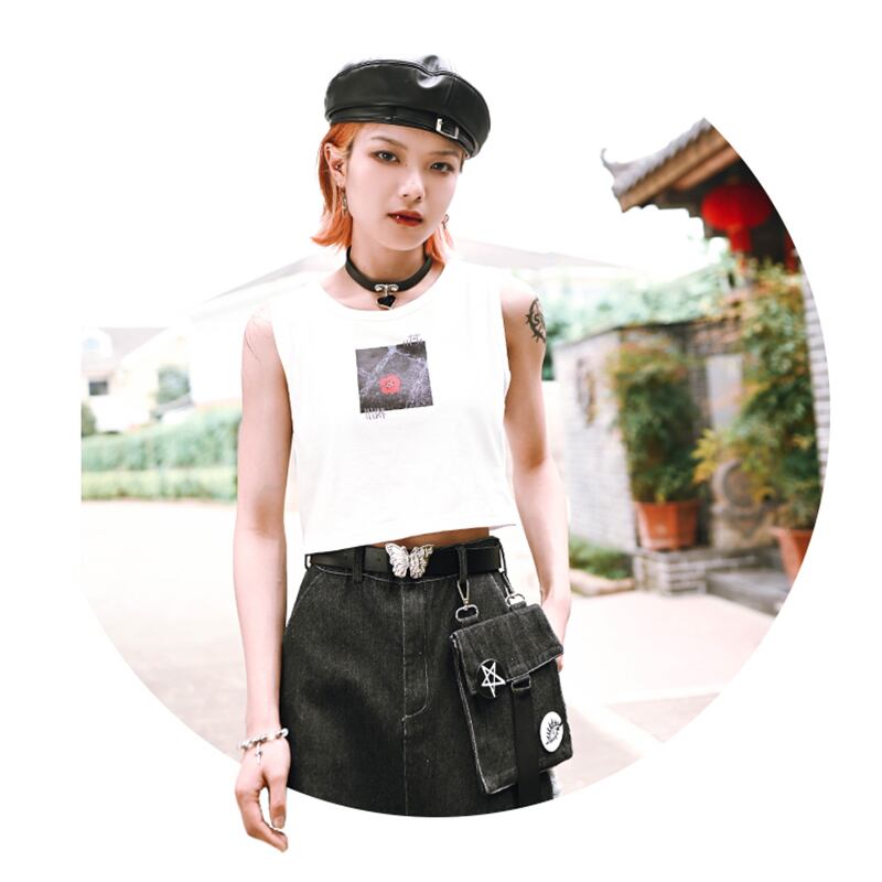 [Kokaishan---Rakkagin Series] ★China style camisole★ 2color tank top tops Easy to match black and white