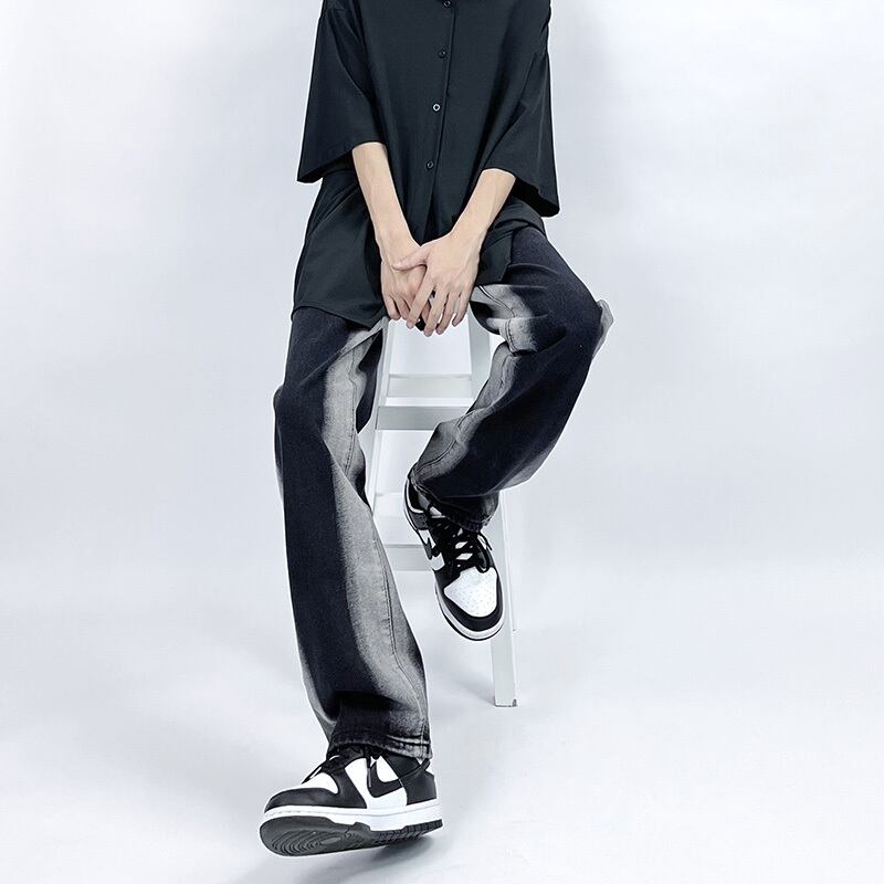 [MGJM Series]★Denim pants★ Bottoms, pants, unisex, men's, retro, easy to match, slimming, black