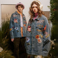 Load image into Gallery viewer, [Satoru Series]★Jacket★ Denim jacket outerwear unisex men's floral pattern butterfly alphabet fashion
