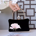 Load image into Gallery viewer, [North Country Series]★Party bag★ 4 types available Velvet Flower Handheld Embroidery Banquet Invitation Black
