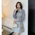 Load image into Gallery viewer, [Yuyubei Ura Series] ★Chinese style dress★ Switching lace blue blue cute date improving temperament
