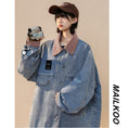 Load image into Gallery viewer, [FKZ Series]★Jacket★ 2color outer denim jacket unisex men's jeans color scheme blue black
