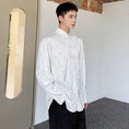 Load image into Gallery viewer, [Illustrated Series] ★China Style Shirt★ 2color Tops Long Sleeve Shirt Unisex Men's China Button Fringe Black White
