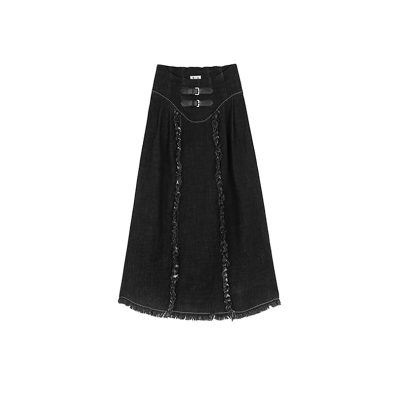 [Da Qinglong Shu Series] ★China style skirt★ Denim skirt bottoms slimming fashion long skirt