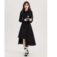 Load image into Gallery viewer, [Shojinsho Series] ★One Piece★ Irregular long sleeve dress Designed Cute Stylish Black Black
