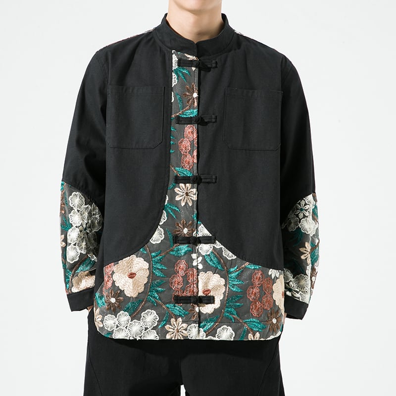 [Kimitsu Series] ★China style jacket★ Quilted Warm 2color Unisex Men's Embroidery China button