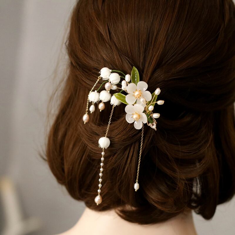 [Ma series] ★Chinese style hair ornament★ Hairpin 1 piece Ladies accessories Lily of the Valley, Suzuran, Flower Chinese Clothes