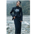 Load image into Gallery viewer, [Big Blue Dragon Series] ★China style outerwear★ Blazer, embroidered bamboo, changeable, slimming, black, black, easy to match
