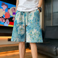 Load image into Gallery viewer, [WRZB Series]★Pants★ Oil Painting Style Shorts Shorts Unisex Men's Blue Blue Large Size
