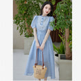 Load image into Gallery viewer, [Kasa Castle Series] ★One Piece★ Dress Sweet Cute Commuting Wedding Date Summer Clothes Blue Blue
