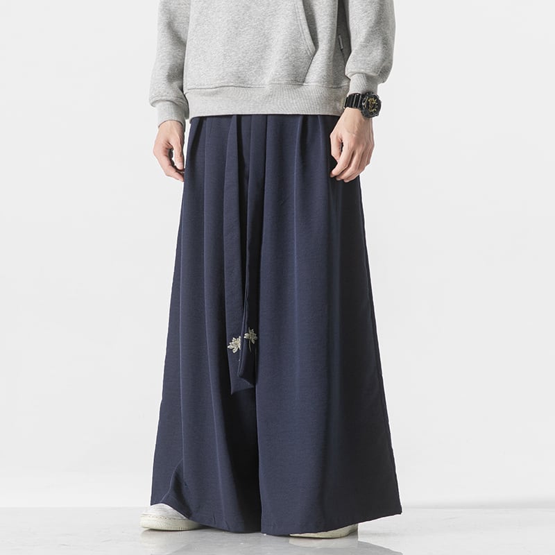 [Small Trouble Series]★China Style Pants★ 4color Bottoms Unisex Men's Large Size Gaucho Pants