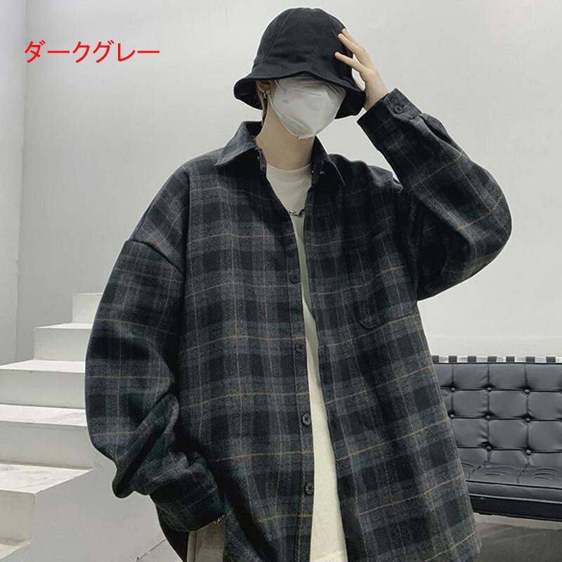 [Dannysdream Series]★Shirt★ 2color Tops Outerwear Unisex Men's Plaid Pattern ML XL 2XL