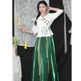 Load image into Gallery viewer, [Chinese Prince Series] ★Chinese style setup★ Tops + Skirt Cute 2-piece set Green Green Retro
