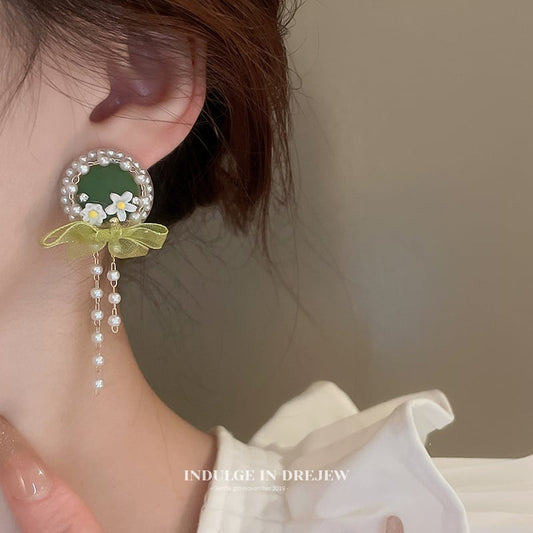 [Drejew Series]★Earrings★ Pair Earrings Women's Accessories Improve Temperament Party Date Cute Green