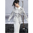 Load image into Gallery viewer, [Da Qinglong Shu Series] ★Chinese Style Shirt★ Tops Letter Pattern Long Sleeve Shirt Chinese Clothes Original White White
