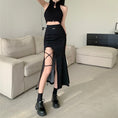 Load image into Gallery viewer, [Sansanya Sansan Series]★Skirt★ Bottoms Tight Skirt Sexy Black Black SML Slit
