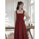 [Big orange series]★China style dress★ 3color fake layered beige blue red SML XL